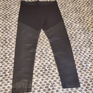 BCBG Leggings with Faux Leather Paneling